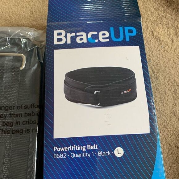BraceUp Powerlifting Belt B692 Black Large *NEW* - Picture 3 of 5